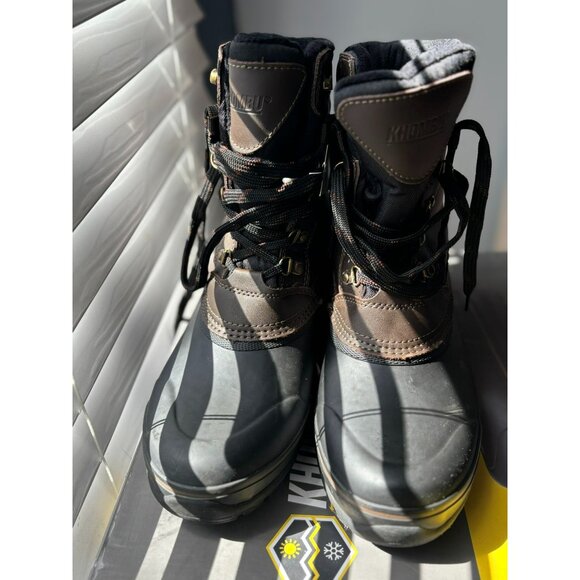 Khombu Mens Waterproof Winter Boots Brown Black Insulated Warm Durable Snow 9 - Picture 2 of 8